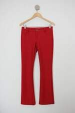 Calça de tecido costume feminina vermelha