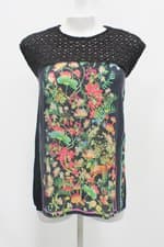 Blusa antix feminina estampada com Bordado