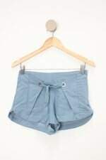 Shorts água & ópio feminino azul com Faixa na Cintura