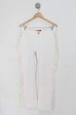 Calça de sarja di collani feminina branca com Recortes