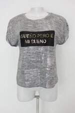 Blusa angel city feminina cinza com Silk e fios metalizados