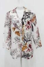 Camisa seiki feminina branca estampada