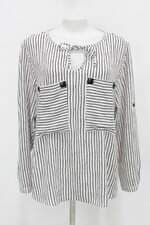 Blusa chek feminina branca listrada com Aplique