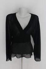 Blusa feminina preta com Transparência