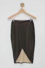 Saia godê feminina preta com Assimetria