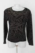 Blusa clover feminina preta estampada
