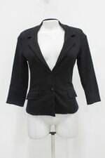 Blazer pré requisito feminino preto com Forro e Ombreira