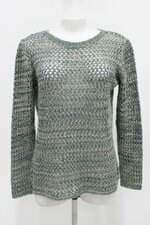 Blusa luma tricot feminina bicolor com fios metalizados e Transparência