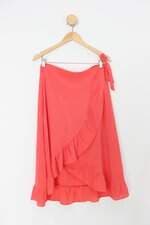 Saia feminina coral com Meio forro