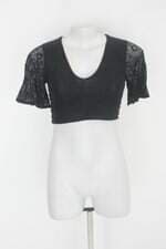 Blusa cropped feminina preta 