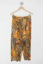 Calça de tecido la brea feminina amarela estampada