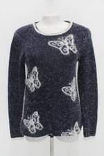 Suéter sofia fashion feminino azul estampado