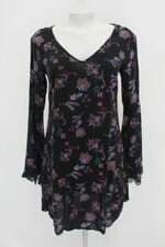 Vestido c&a feminino preto estampado com Recortes