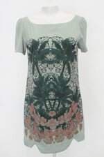 Vestido maria filó feminino verde estampado