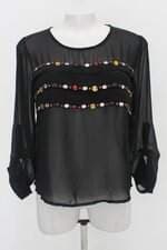 Blusa hirus feminina preta com Aplique