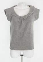 Blusa marc jacobs feminina cinza com Pregas e Sobreposição