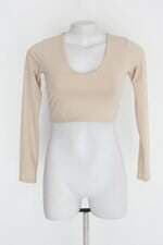 Blusa Cropped feminina bege