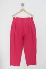 Calça de tecido na.loo feminina rosa com Pregas