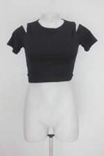 Blusa cropped feminina preta