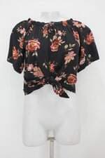Blusa feminina preta floral 