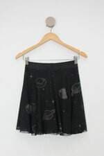 Saia youcom feminina preta estampada com Forro