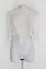 Blusa cropped espaço feminina off-white com Transparência