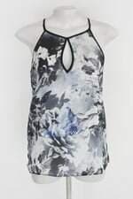 Regata chifon feminina preta estampada