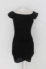 Vestido handbook feminino preto com Meio forro e Franzido