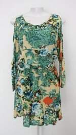 Vestido chakra feminino estampado com Recortes e Forro