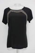 Blusa bo.bô feminina preta com Aplique e Recortes