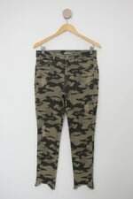 Calça de sarja cor doce feminina estampada