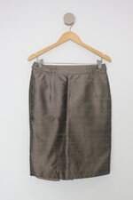 Saia shoulder feminina verde com Pregas e Forro