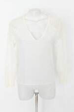 Blusa handbook feminina off-white com Renda