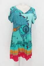 Vestido munny feminino azul estampado