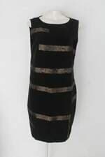 Vestido argentum feminino preto com Recortes e Forro