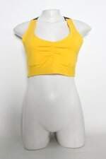 Top Esportivo liquido feminino amarelo com Franzido