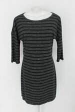 Vestido express feminino cinza listrado com Forro