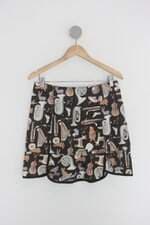 Saia antix feminina marrom estampada