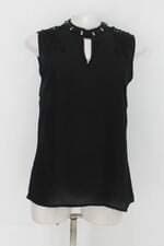 Blusa miss fashion feminina preta com Aplique e Renda