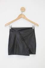 Minissaia feminina preto com Aplique