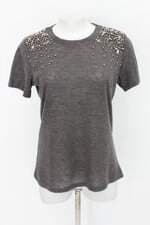 Blusa feminina cinza com Aplique
