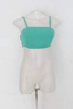 Blusa cropped feminina verde com Cós com elástico