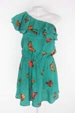 Vestido farm feminino verde estampado com Sobreposição