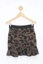 Saia me move feminina verde estampada com Recortes