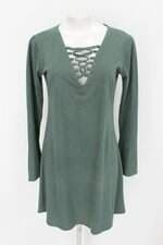 Vestido feminino verde com Tiras