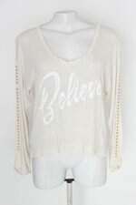 Blusa feminina bege com Strass e Silk