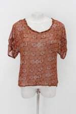 Blusa feminina estampada com Barra Mullet e Transparência