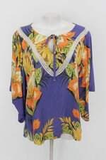 Blusa anna morena feminina estampada com Recortes