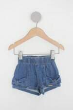 Shorts jeans Infantil carinhoso azul