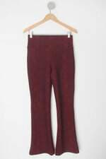 Calça de tecido feminina vermelha estampada